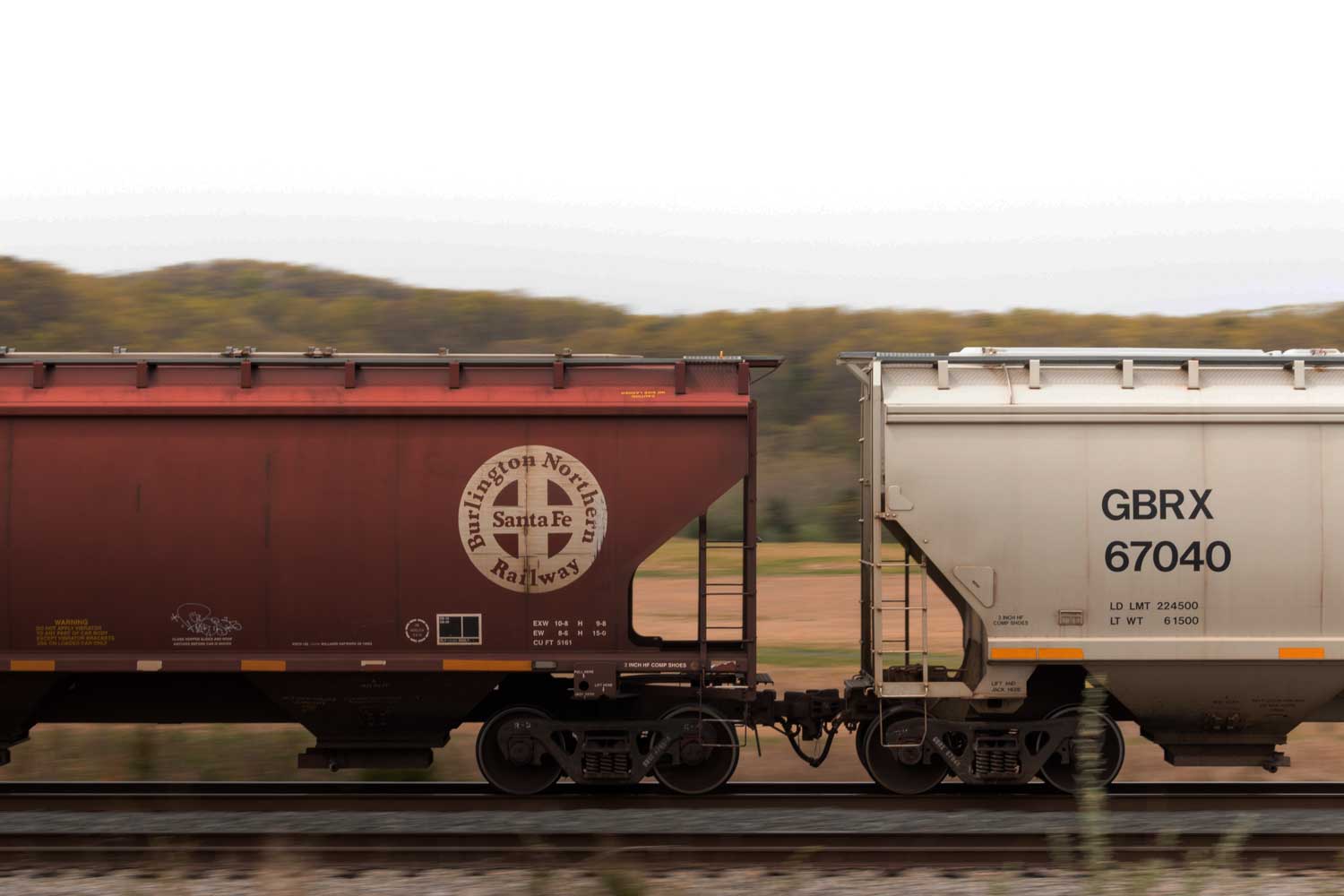 Box cars in a train