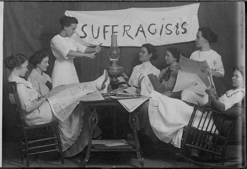 A meeting of the suffragists in Kansas c. 1905-1910.