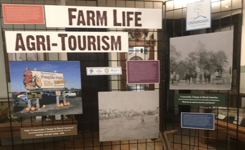 Photo of the agricultural history section of the exhibit