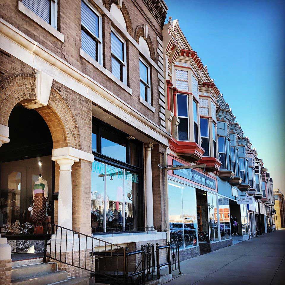 Downtown business storefronts