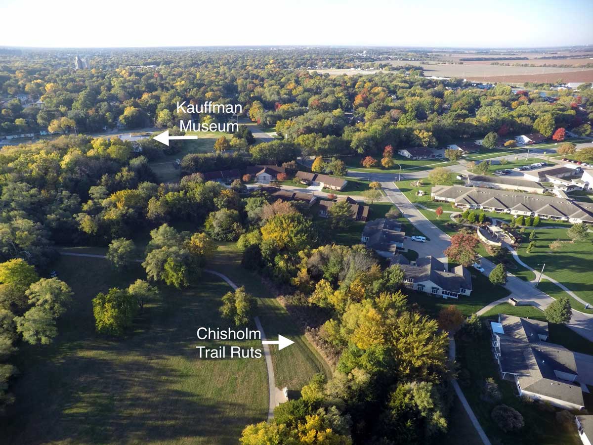 Aerial View of Chisholm Trail Ruts
