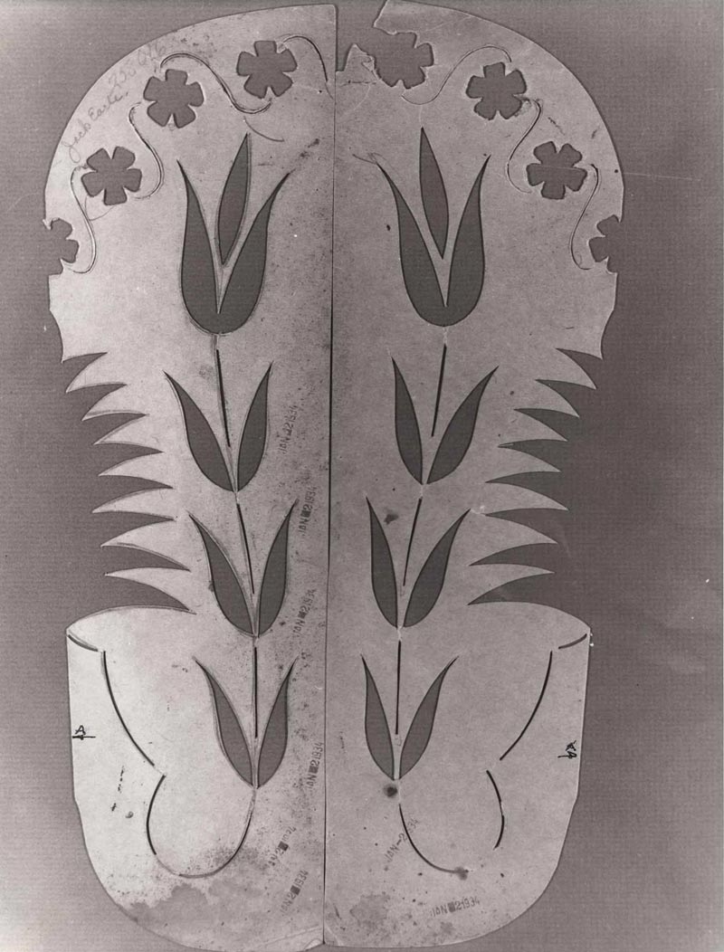 Pattern section used by the Hyer Boot Company to manufacture boots